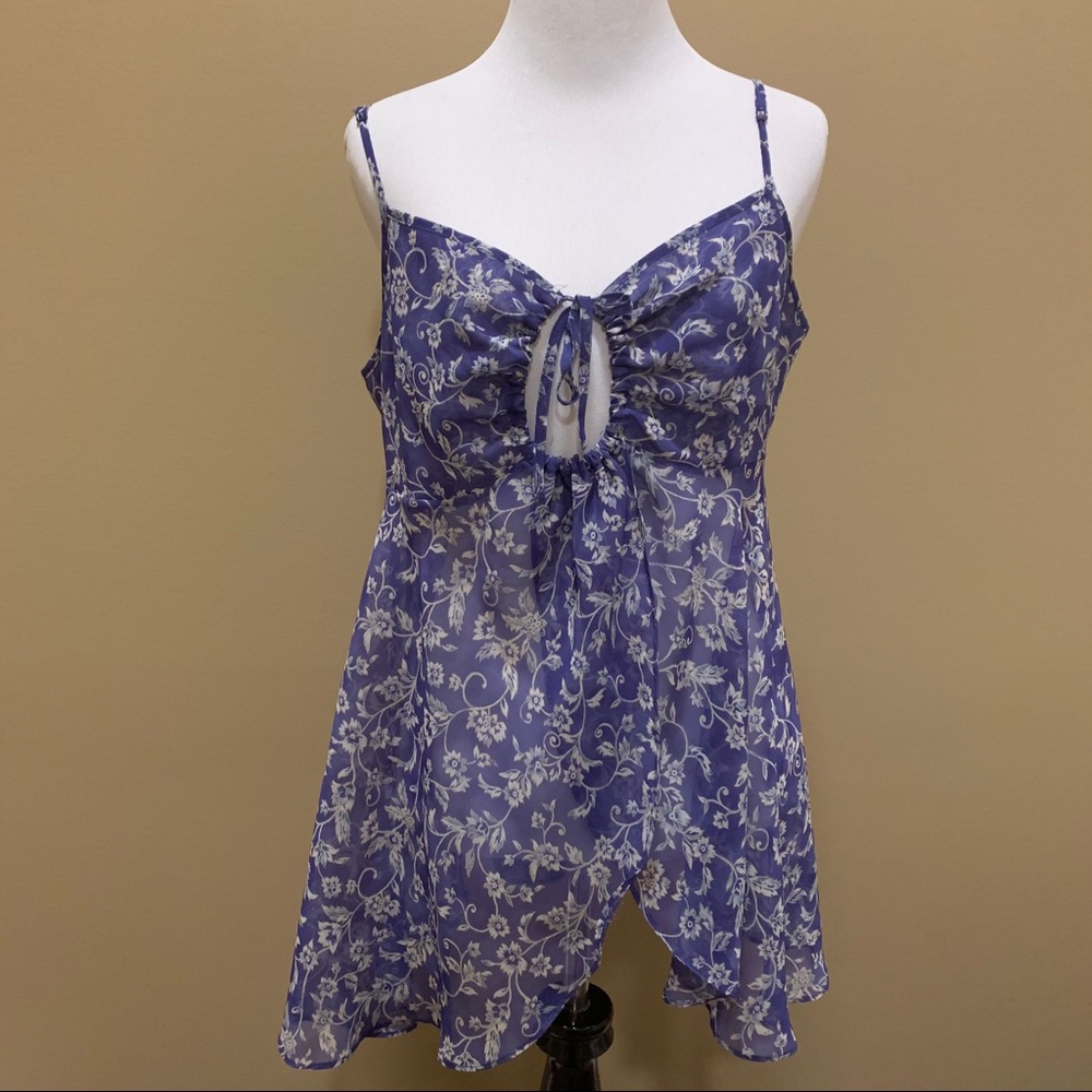 VS Vintage Paisley Print Flyaway Babydoll Lingerie